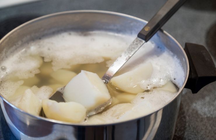 Pommes de terre bouillies dans une marmite
