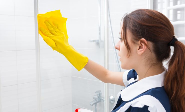 Pulire la doccia Nettoyage de la douche