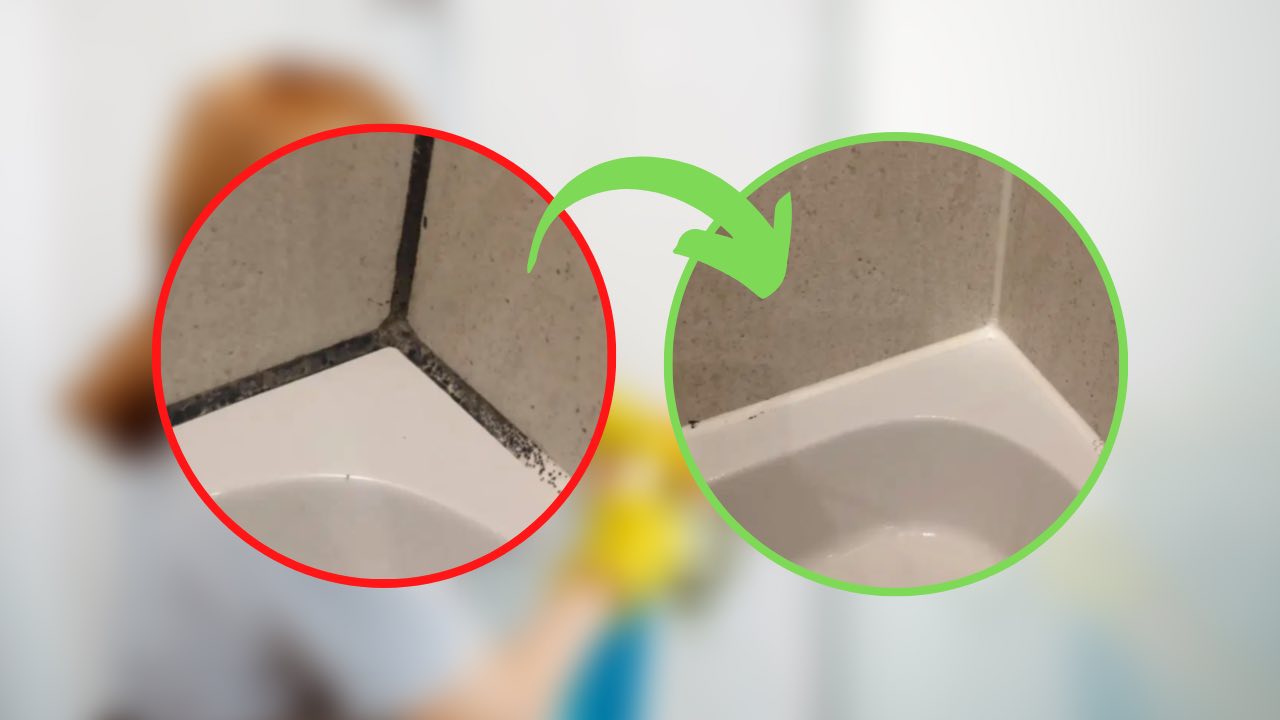 Silicone noir dans la salle de bain